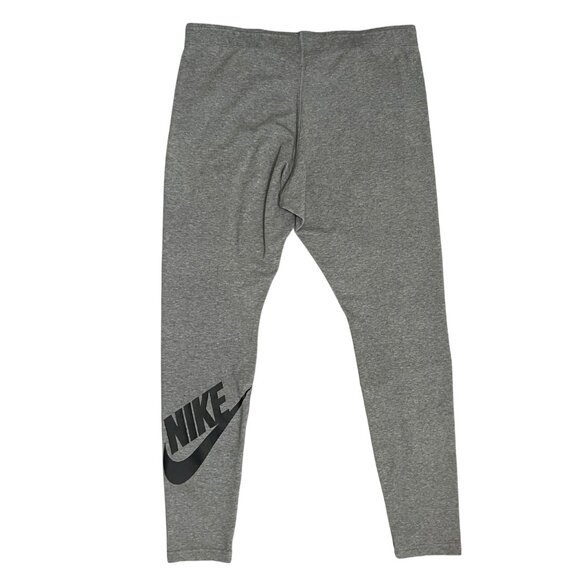 Nike Women's Gray Leggings Size L High Rise Stretch Activewear Sporty Athleisure - Picture 13 of 13